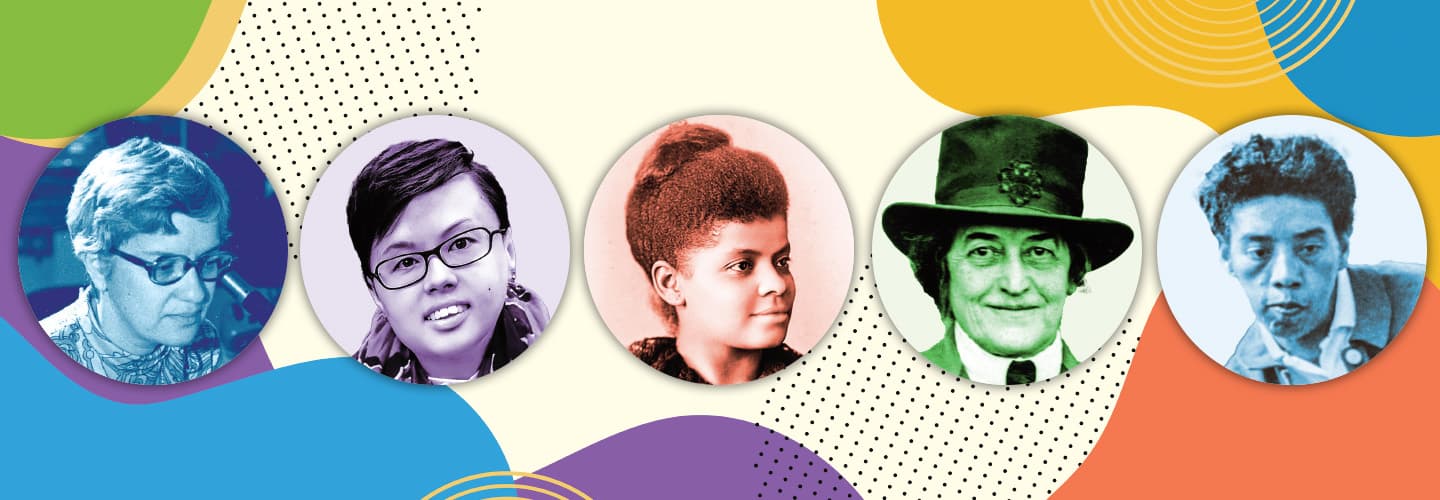 Image of five transformative females throughout history